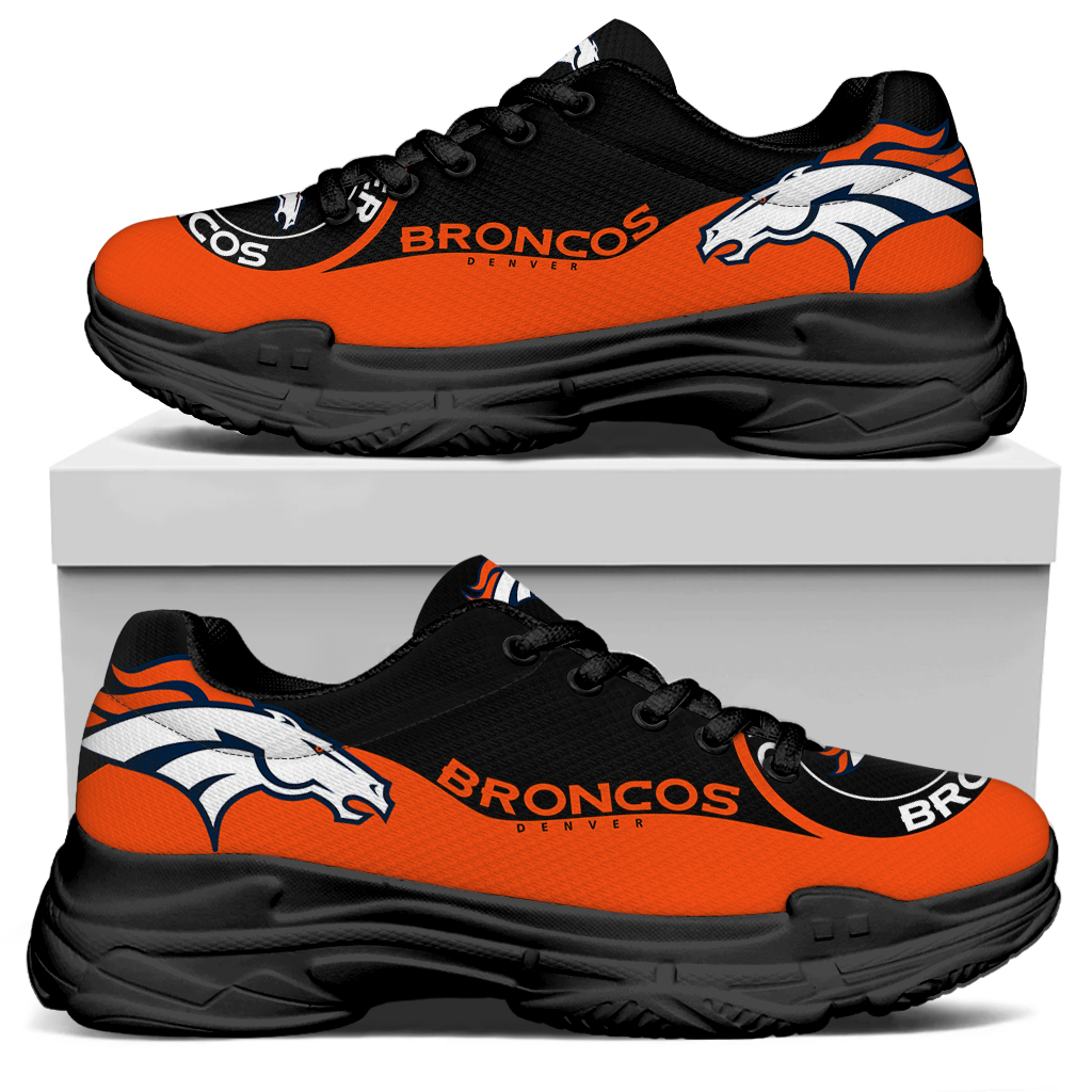 Women's Denver Broncos Edition Chunky Sneakers With Line 001 Women's Denver Broncos Edition Chunky Sneakers With Line 001